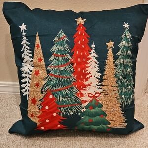 Festive Christmas Tree Pillow Cover
